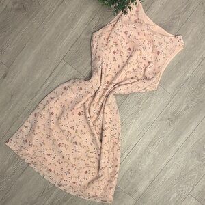 Vintage Spring Sleeveless Floral Shift Dress Pink Cottagecore prairie
